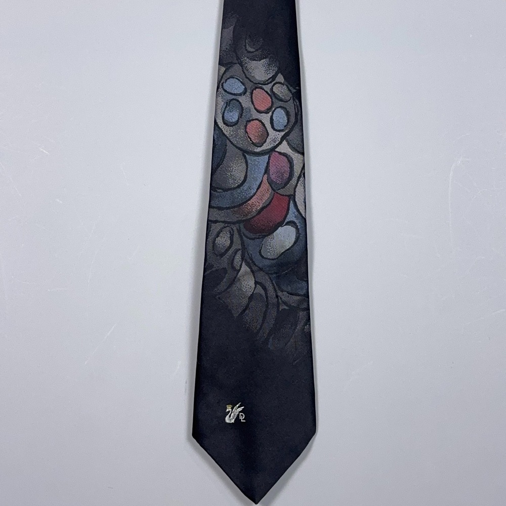 Don Loper Abstract Vintage Tie Mens Size OS‎ Silk Blend Black Art Deco